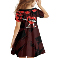 Six Seven Bruh Heart Kid Short Sleeve Dress 67 Meme Cool Valentine’s Day Character Dabbing