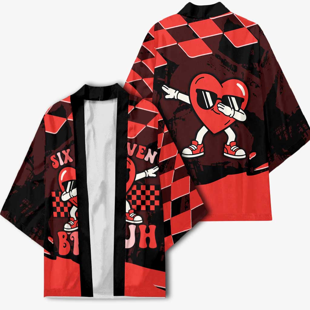 Six Seven Bruh Heart Kimono 67 Meme Cool Valentine’s Day Character Dabbing