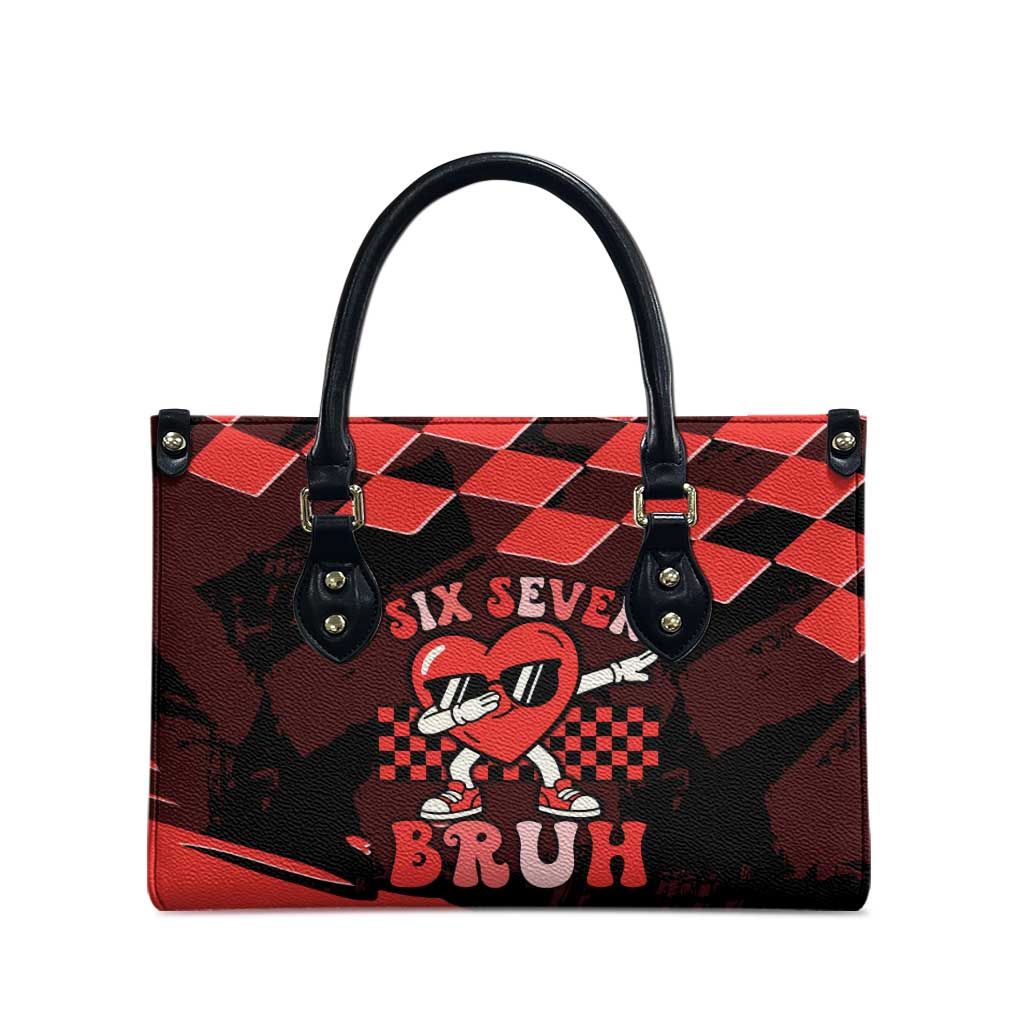 Six Seven Bruh Heart Leather Bag 67 Meme Cool Valentine’s Day Character Dabbing