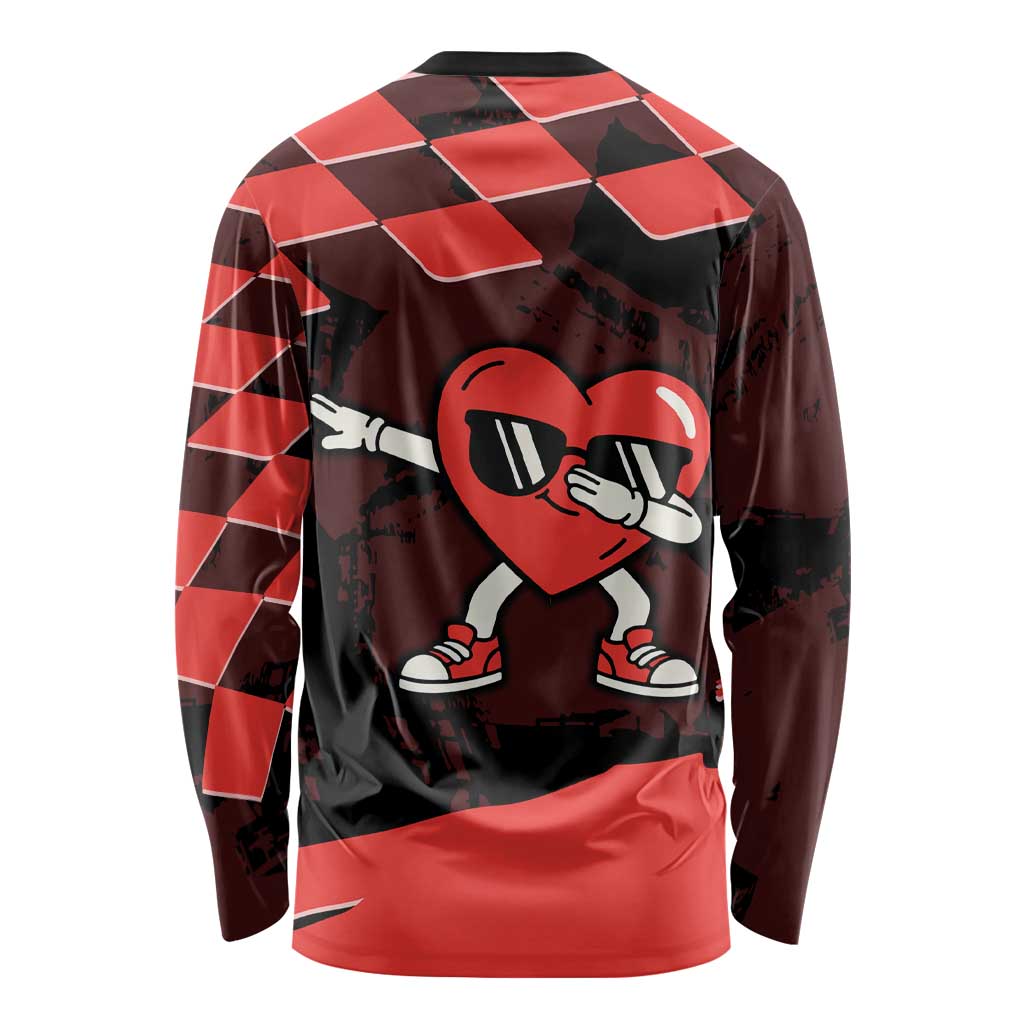 Six Seven Bruh Heart Long Sleeve Shirt 67 Meme Cool Valentine’s Day Character Dabbing