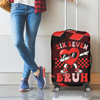 Six Seven Bruh Heart Luggage Cover 67 Meme Cool Valentine’s Day Character Dabbing