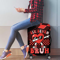 Six Seven Bruh Heart Luggage Cover 67 Meme Cool Valentine’s Day Character Dabbing