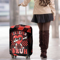Six Seven Bruh Heart Luggage Cover 67 Meme Cool Valentine’s Day Character Dabbing