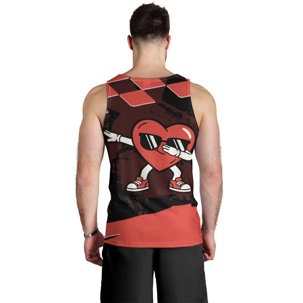 Six Seven Bruh Heart Men Tank Top 67 Meme Cool Valentine’s Day Character Dabbing