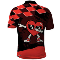 Six Seven Bruh Heart Polo Shirt 67 Meme Cool Valentine’s Day Character Dabbing