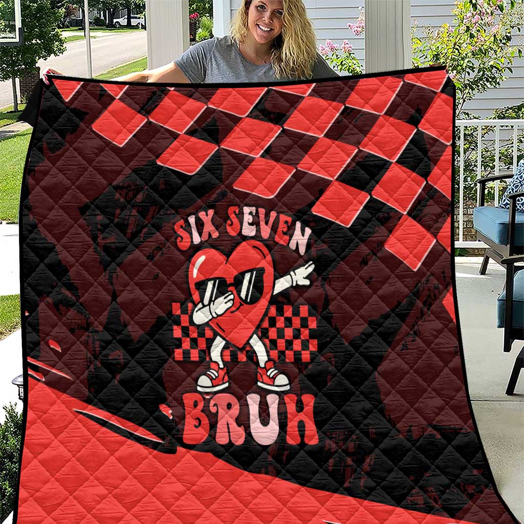 Six Seven Bruh Heart Quilt 67 Meme Cool Valentine’s Day Character Dabbing