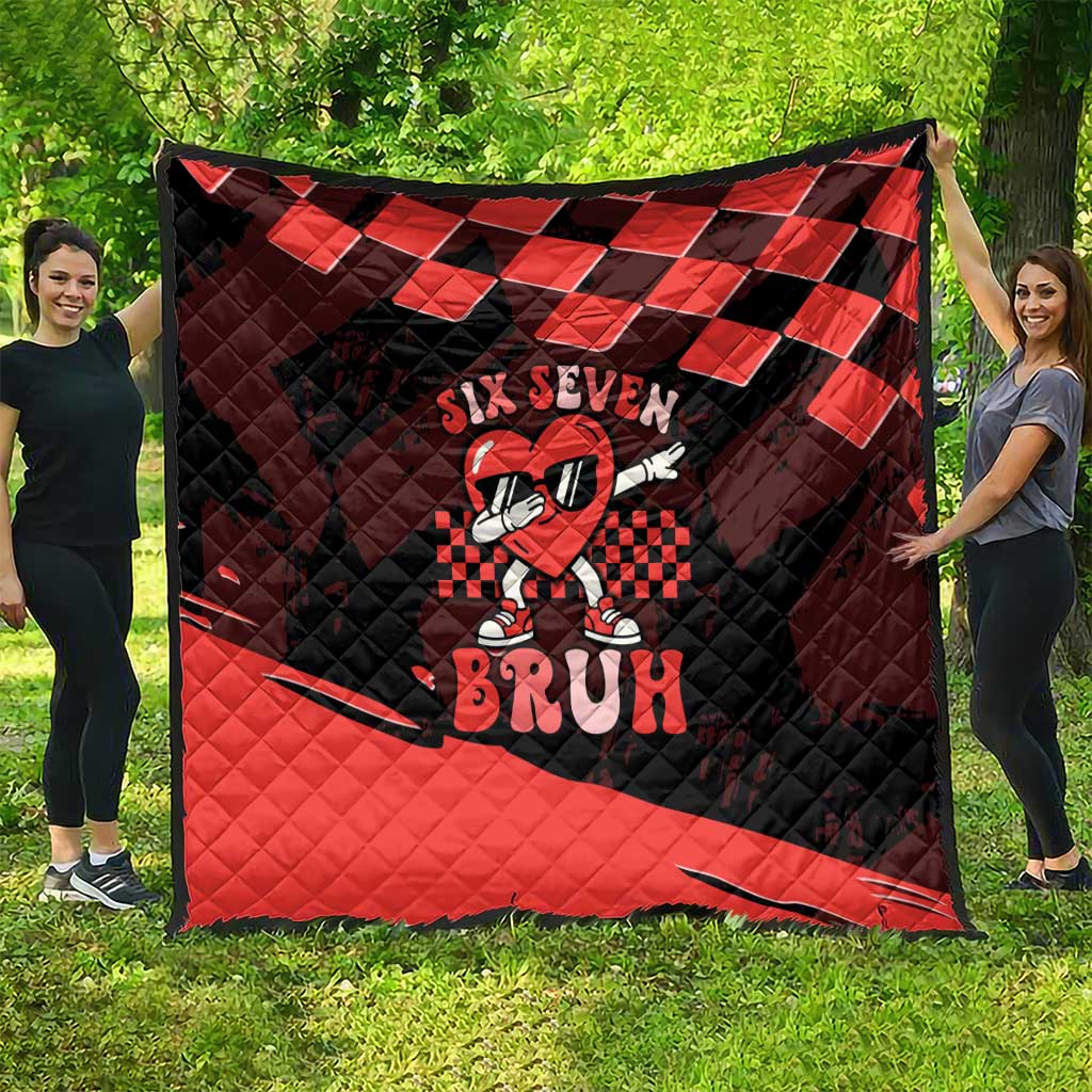 Six Seven Bruh Heart Quilt 67 Meme Cool Valentine’s Day Character Dabbing