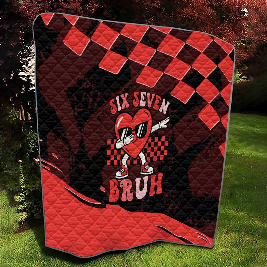Six Seven Bruh Heart Quilt 67 Meme Cool Valentine’s Day Character Dabbing