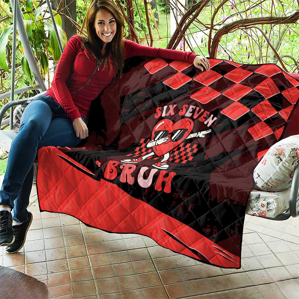 Six Seven Bruh Heart Quilt 67 Meme Cool Valentine’s Day Character Dabbing