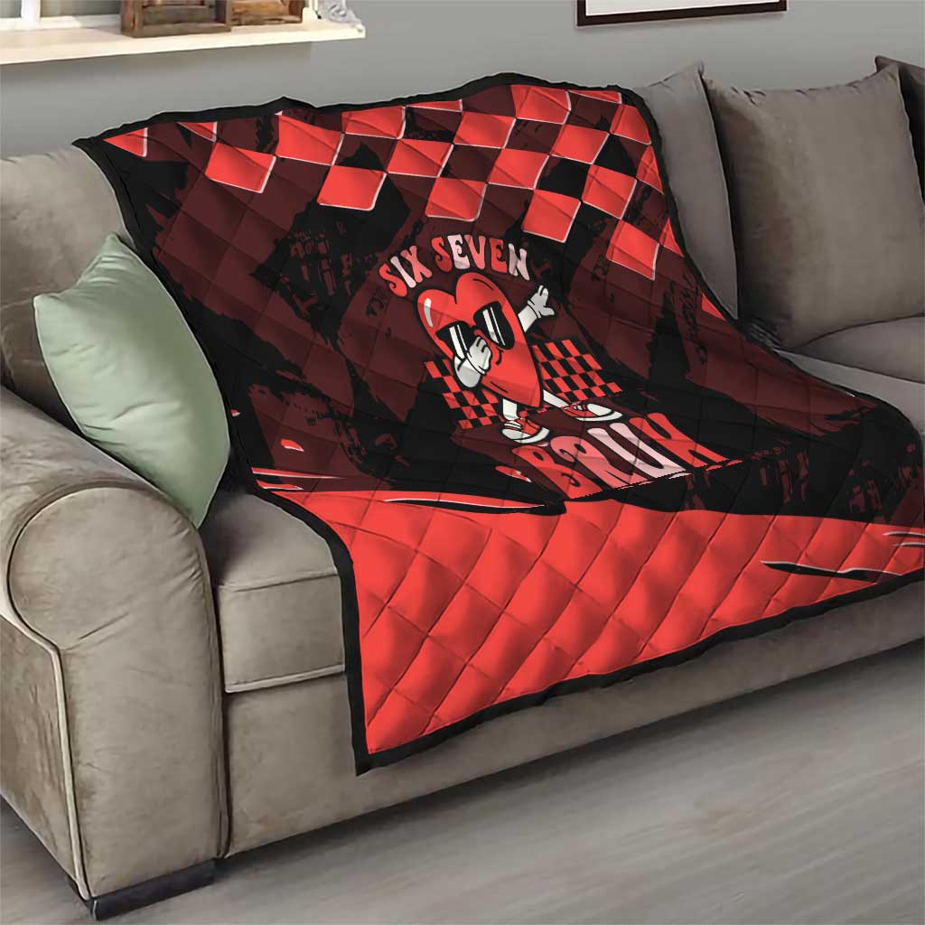 Six Seven Bruh Heart Quilt 67 Meme Cool Valentine’s Day Character Dabbing