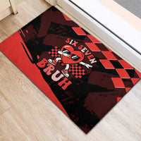 Six Seven Bruh Heart Rubber Doormat 67 Meme Cool Valentine’s Day Character Dabbing