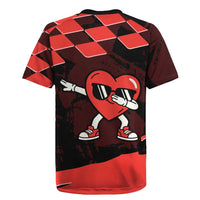 Six Seven Bruh Heart Rugby Jersey 67 Meme Cool Valentine’s Day Character Dabbing
