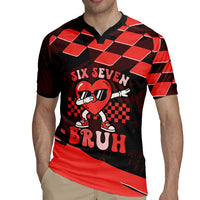 Six Seven Bruh Heart Rugby Jersey 67 Meme Cool Valentine’s Day Character Dabbing