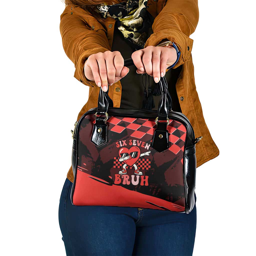 Six Seven Bruh Heart Shoulder Handbag 67 Meme Cool Valentine’s Day Character Dabbing