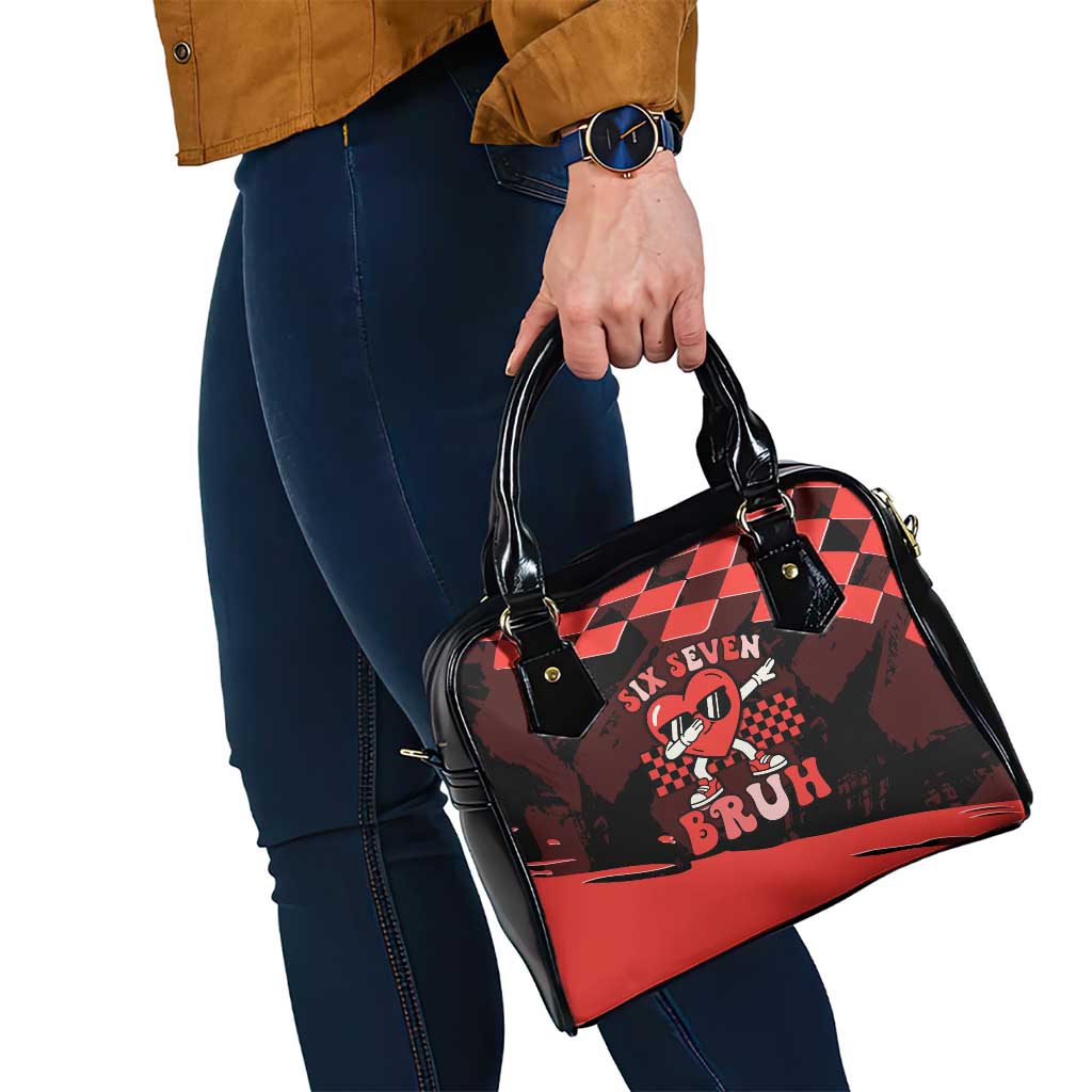 Six Seven Bruh Heart Shoulder Handbag 67 Meme Cool Valentine’s Day Character Dabbing