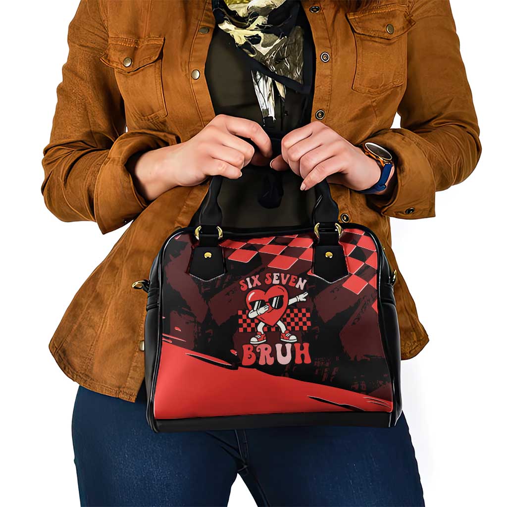 Six Seven Bruh Heart Shoulder Handbag 67 Meme Cool Valentine’s Day Character Dabbing