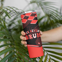Six Seven Bruh Heart Skinny Tumbler 67 Meme Cool Valentine’s Day Character Dabbing