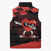 Six Seven Bruh Heart Sleeveless Puffer Jacket 67 Meme Cool Valentine’s Day Character Dabbing
