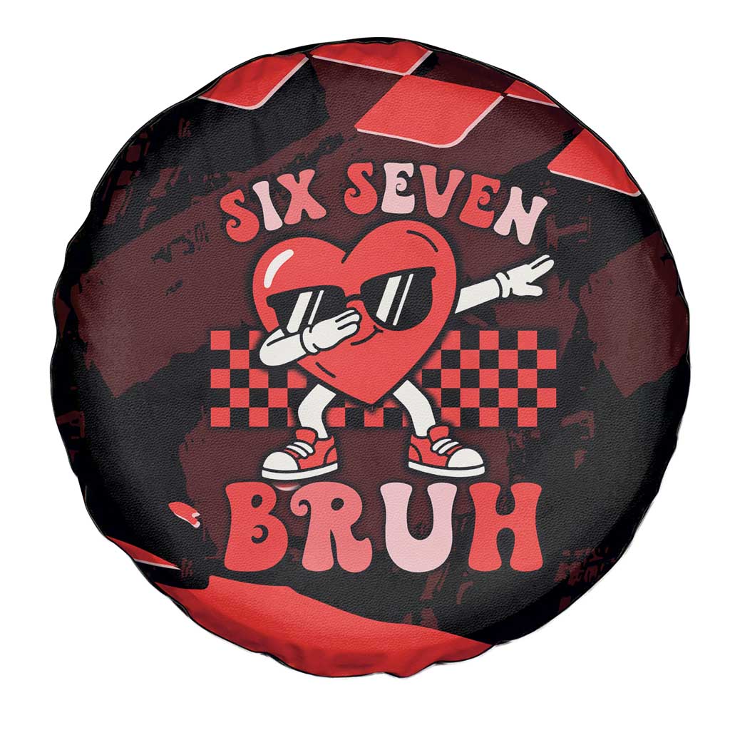 Six Seven Bruh Heart Spare Tire Cover 67 Meme Cool Valentine’s Day Character Dabbing