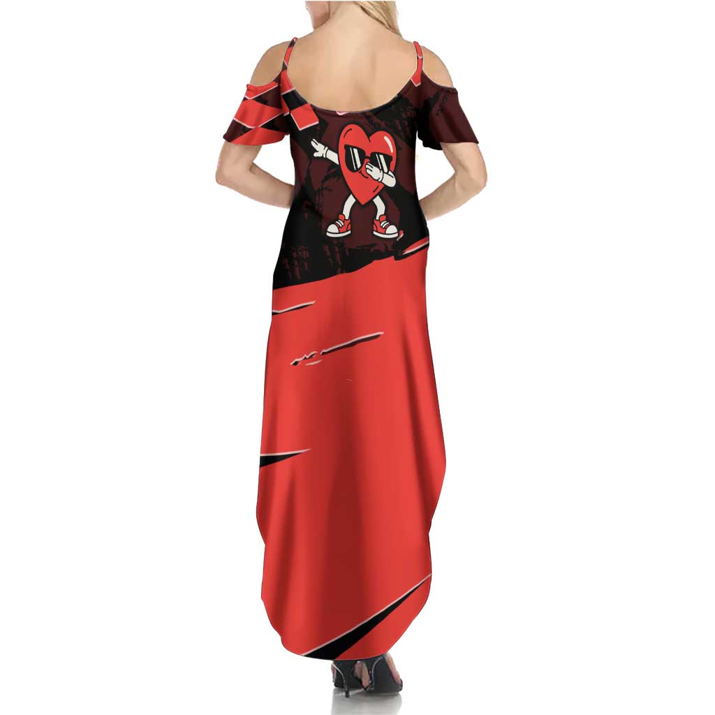 Six Seven Bruh Heart Summer Maxi Dress 67 Meme Cool Valentine’s Day Character Dabbing