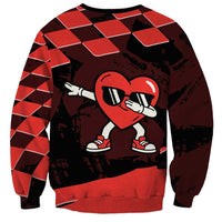Six Seven Bruh Heart Sweatshirt 67 Meme Cool Valentine’s Day Character Dabbing