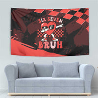 Six Seven Bruh Heart Tapestry 67 Meme Cool Valentine’s Day Character Dabbing