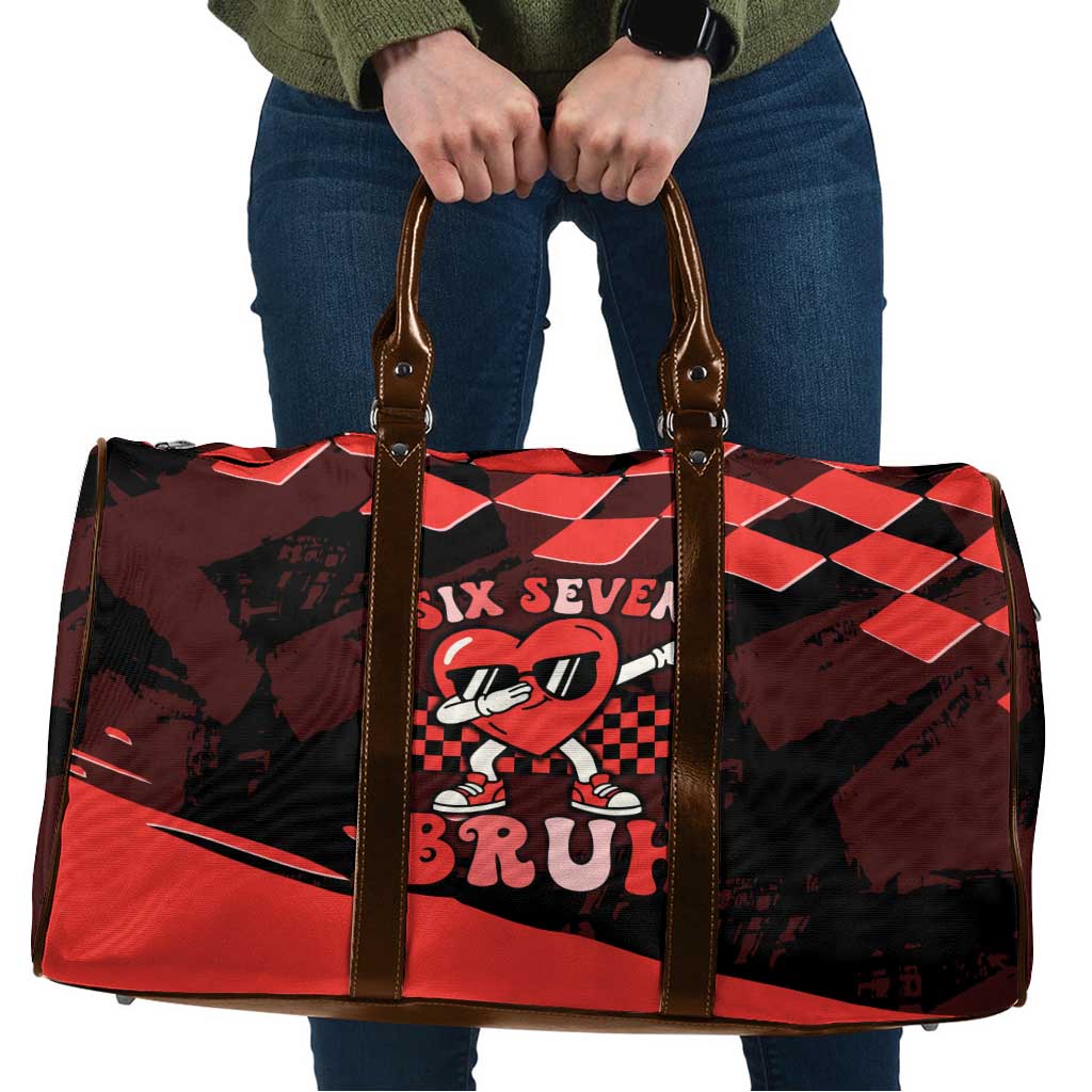 Six Seven Bruh Heart Travel Bag 67 Meme Cool Valentine’s Day Character Dabbing