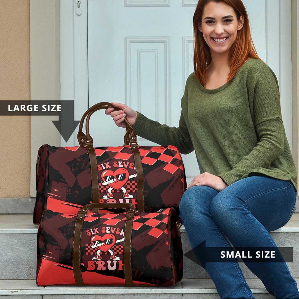 Six Seven Bruh Heart Travel Bag 67 Meme Cool Valentine’s Day Character Dabbing