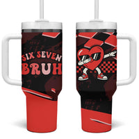 Six Seven Bruh Heart Tumbler With Handle 67 Meme Cool Valentine’s Day Character Dabbing