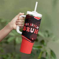 Six Seven Bruh Heart Tumbler With Handle 67 Meme Cool Valentine’s Day Character Dabbing
