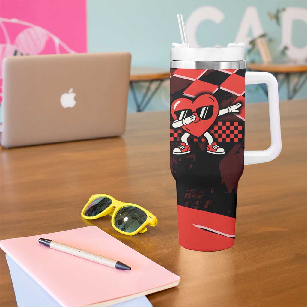 Six Seven Bruh Heart Tumbler With Handle 67 Meme Cool Valentine’s Day Character Dabbing