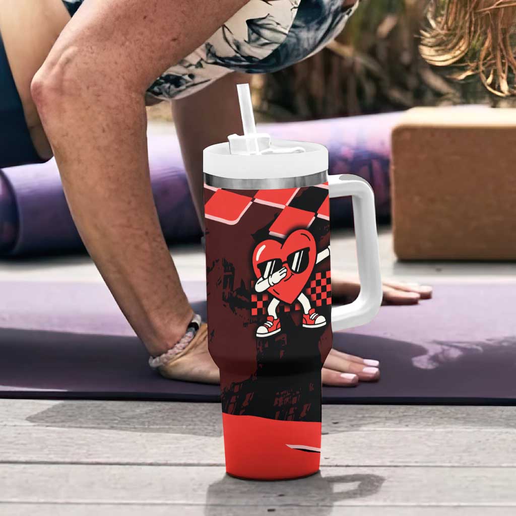 Six Seven Bruh Heart Tumbler With Handle 67 Meme Cool Valentine’s Day Character Dabbing