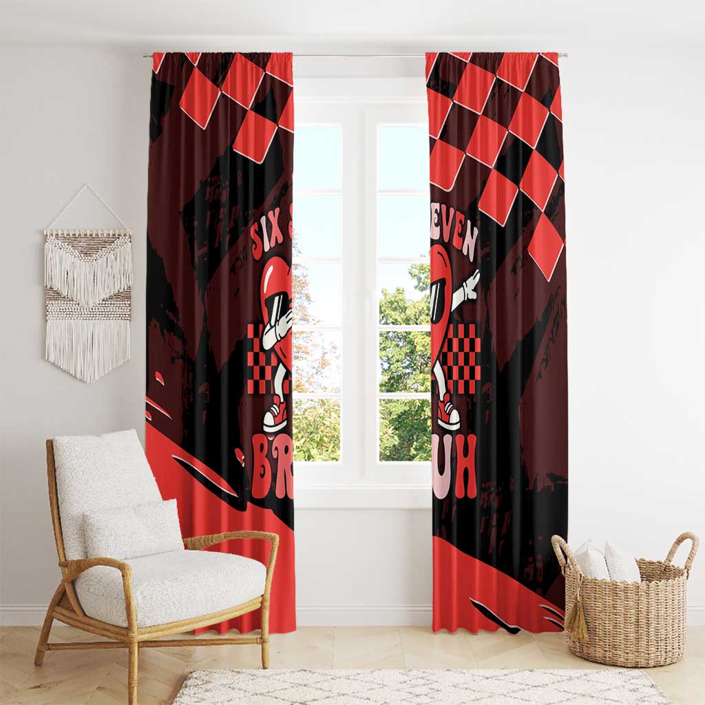 Six Seven Bruh Heart Window Curtain 67 Meme Cool Valentine’s Day Character Dabbing