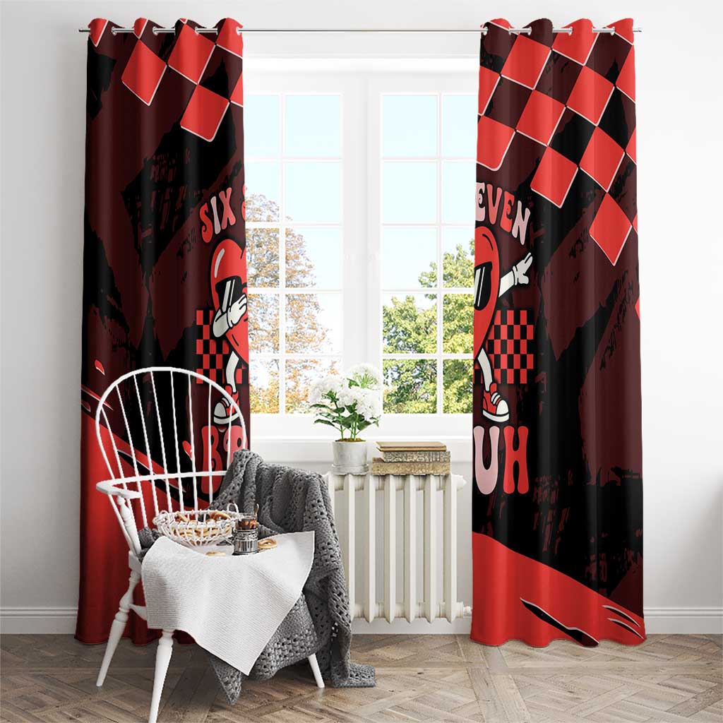 Six Seven Bruh Heart Window Curtain 67 Meme Cool Valentine’s Day Character Dabbing