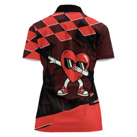Six Seven Bruh Heart Women Polo Shirt 67 Meme Cool Valentine’s Day Character Dabbing