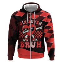 Six Seven Bruh Heart Zip Hoodie 67 Meme Cool Valentine’s Day Character Dabbing