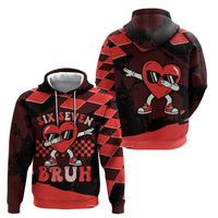 Six Seven Bruh Heart Zip Hoodie 67 Meme Cool Valentine’s Day Character Dabbing