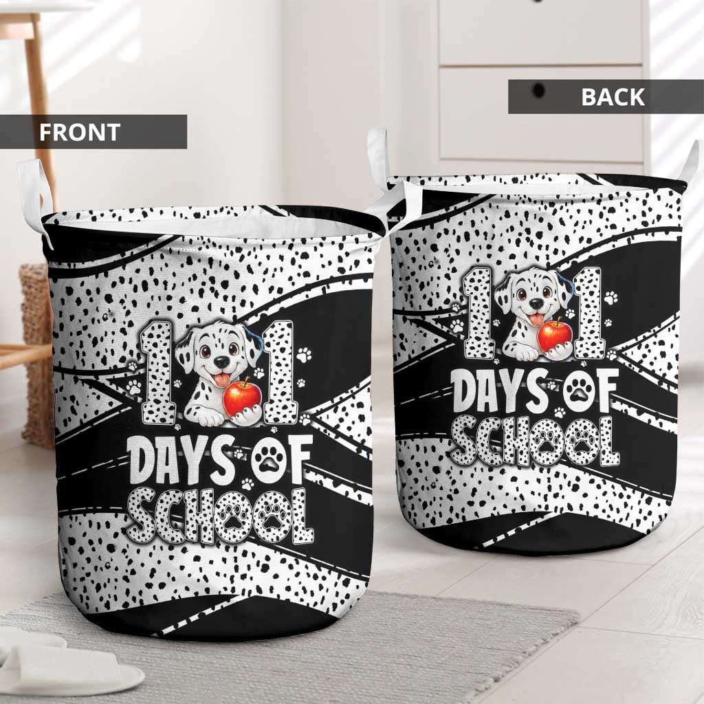 101 Days of School Dalmatian Laundry Basket 100th Days Teacher Girl Boy - Spotted Mono Spiral