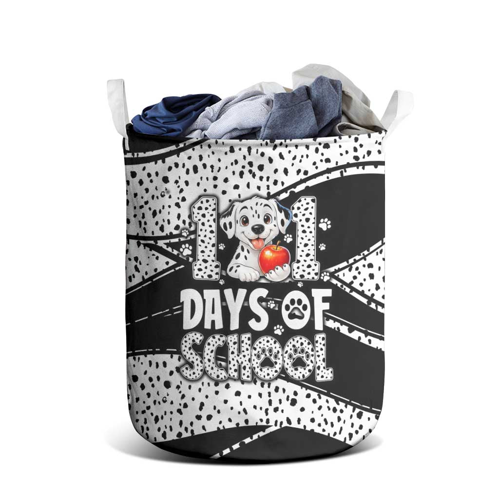 101 Days of School Dalmatian Laundry Basket 100th Days Teacher Girl Boy - Spotted Mono Spiral