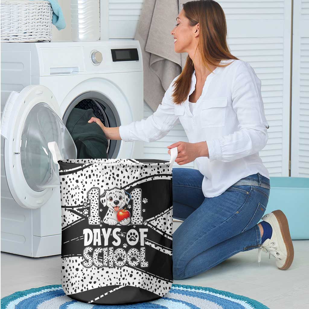 101 Days of School Dalmatian Laundry Basket 100th Days Teacher Girl Boy - Spotted Mono Spiral