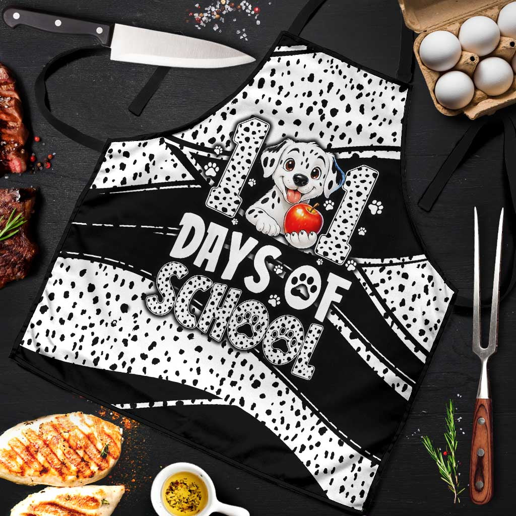 101 Days of School Dalmatian Apron 100th Days Teacher Girl Boy - Spotted Mono Spiral