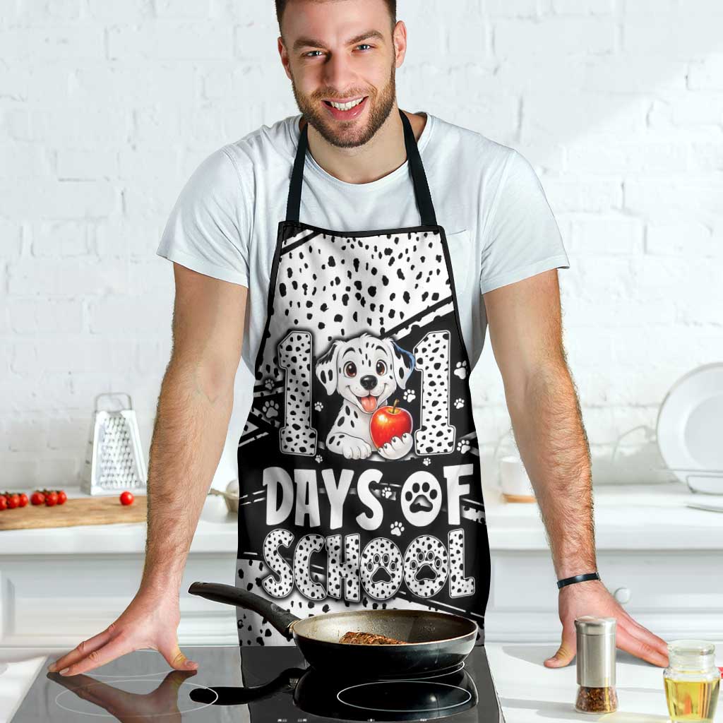 101 Days of School Dalmatian Apron 100th Days Teacher Girl Boy - Spotted Mono Spiral