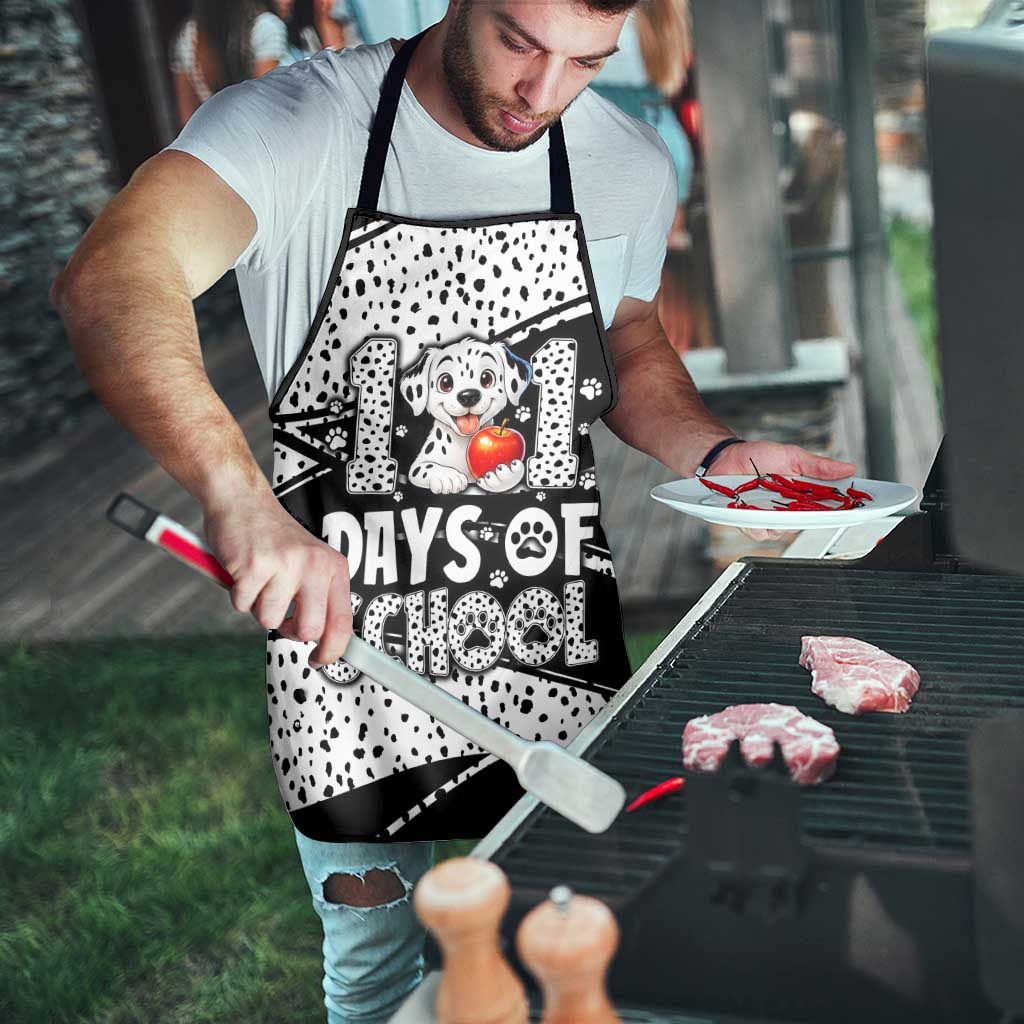 101 Days of School Dalmatian Apron 100th Days Teacher Girl Boy - Spotted Mono Spiral