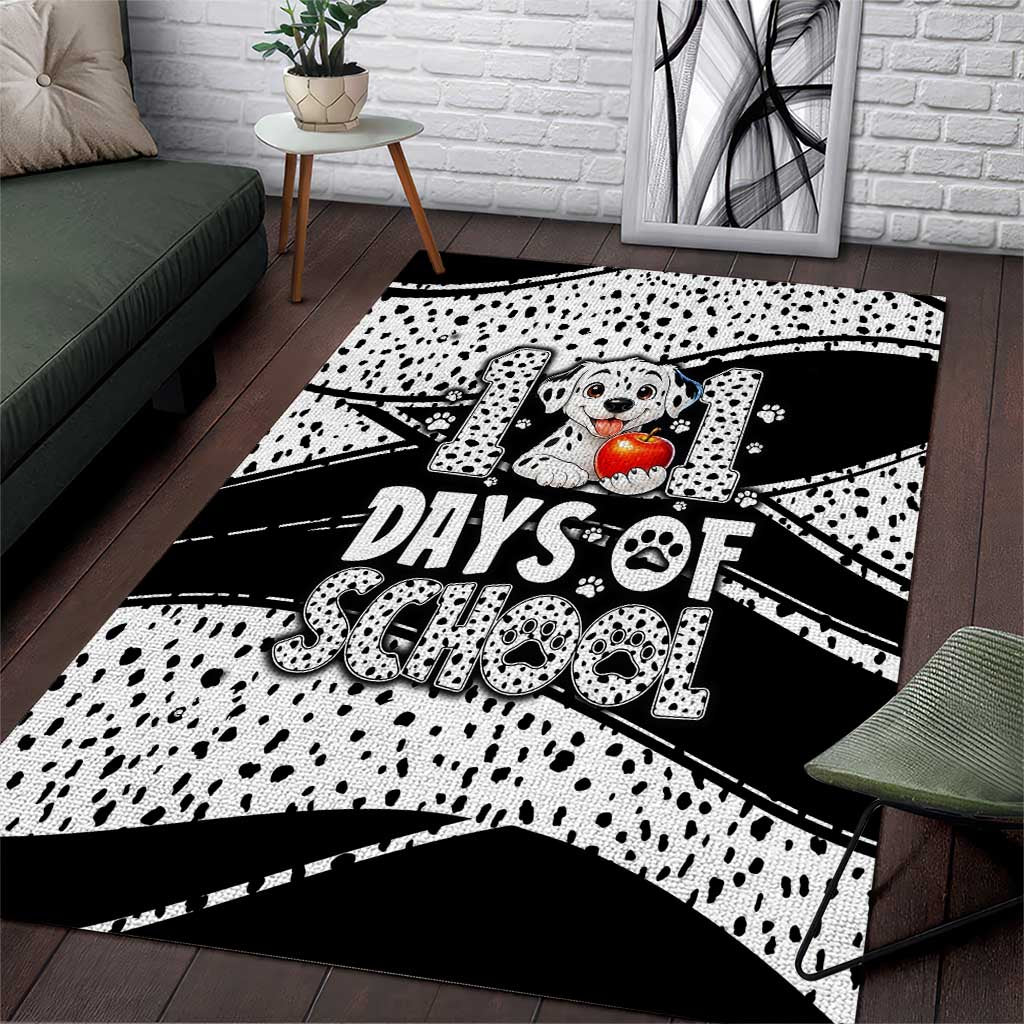 101 Days of School Dalmatian Area Rug 100th Days Teacher Girl Boy - Spotted Mono Spiral