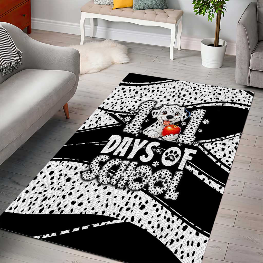 101 Days of School Dalmatian Area Rug 100th Days Teacher Girl Boy - Spotted Mono Spiral