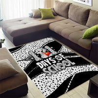 101 Days of School Dalmatian Area Rug 100th Days Teacher Girl Boy - Spotted Mono Spiral