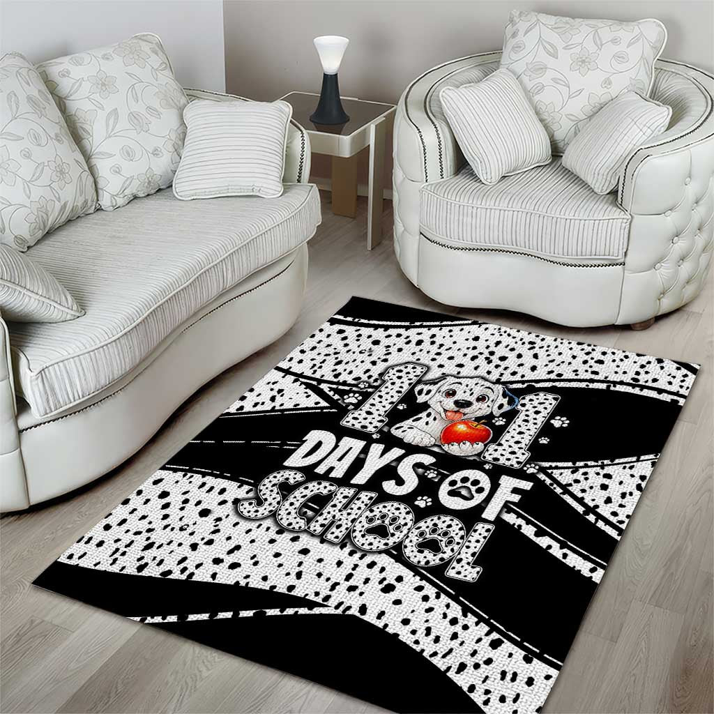 101 Days of School Dalmatian Area Rug 100th Days Teacher Girl Boy - Spotted Mono Spiral