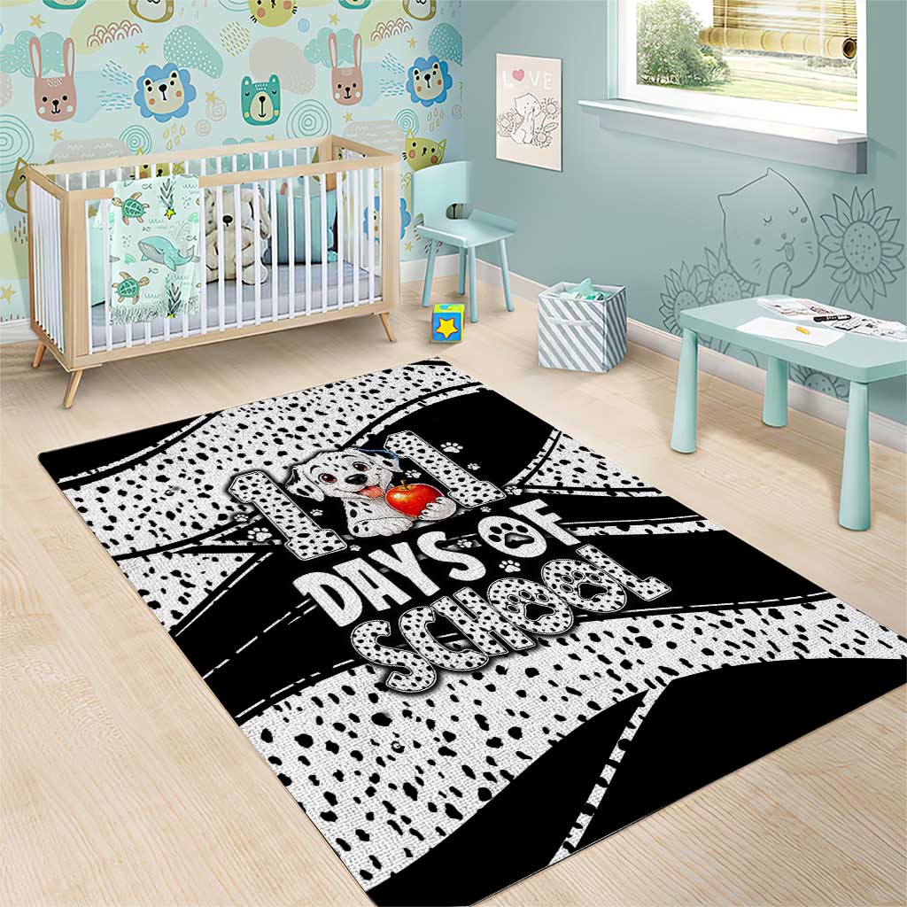 101 Days of School Dalmatian Area Rug 100th Days Teacher Girl Boy - Spotted Mono Spiral