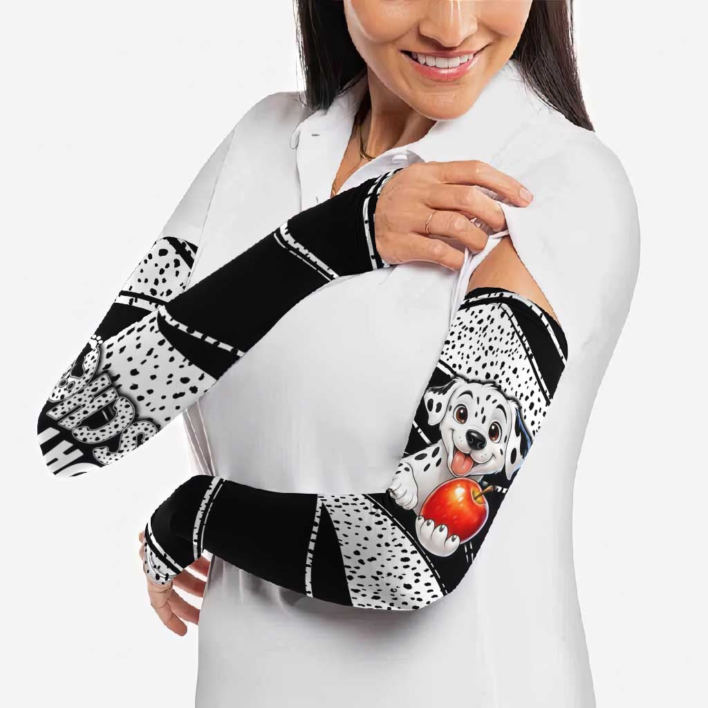 101 Days of School Dalmatian Arm Sleeves 100th Days Teacher Girl Boy - Spotted Mono Spiral