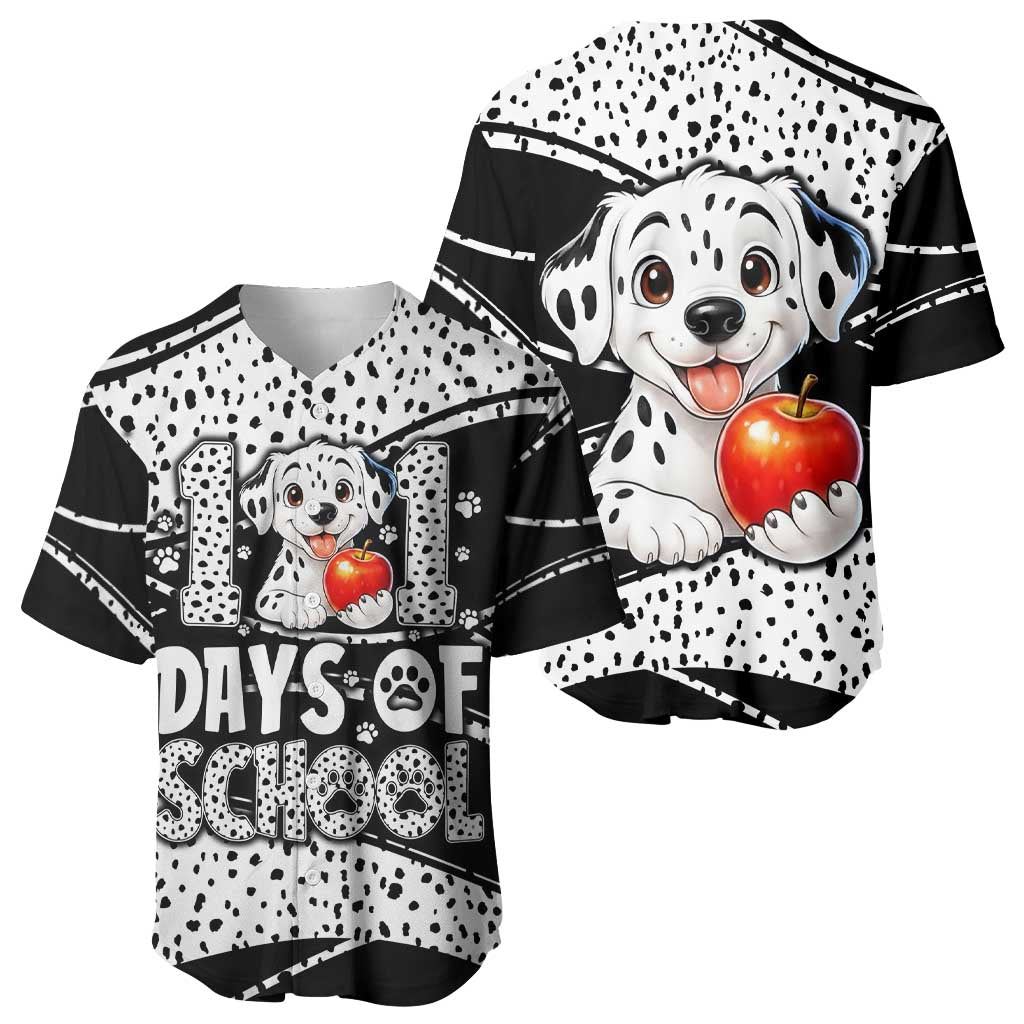 101 Days of School Dalmatian Baseball Jersey 100th Days Teacher Girl Boy - Spotted Mono Spiral